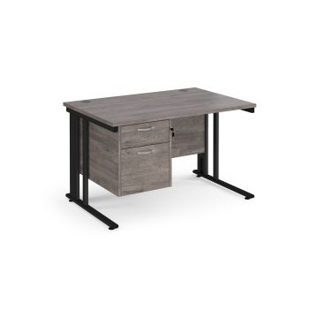 Maestro 25 cable managed 800mm deep desk with 2 drawer ped