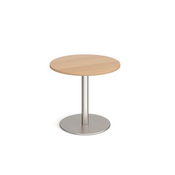 Monza square coffee table with flat round base