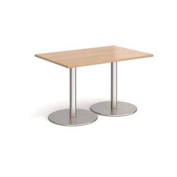Monza rectangular dining table with flat round bases