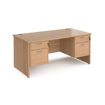 Maestro 25 panel end 800mm deep desk with 2 x 2 drawer peds