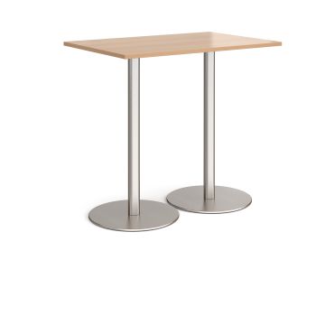Monza rectangular poseur table with round bases