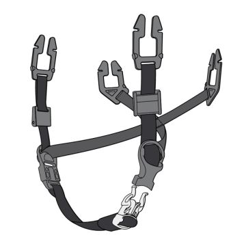 V-GARD TEXTILE UNIVERSAL 4-POINT CHINSTRAP - Black