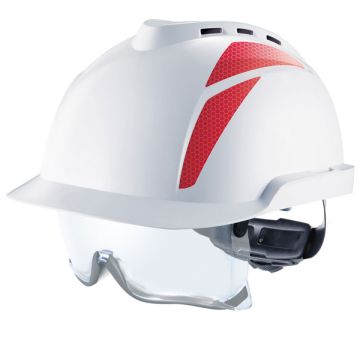 MSA V-Gard 930 Vented Safety Helmet with Integrated Eye Protection