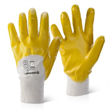 Beeswift Nitrile Knitted Wrist Palm Coated Lightweight Gloves (Pack 10)