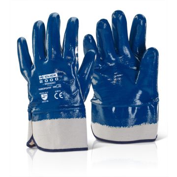 Beeswift Nitrile Safety Cuff Fully Coated Heavy Weight Gloves (Pack 10)