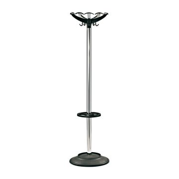 Coat and umbrella stand - black/chrome - Black/Chrome