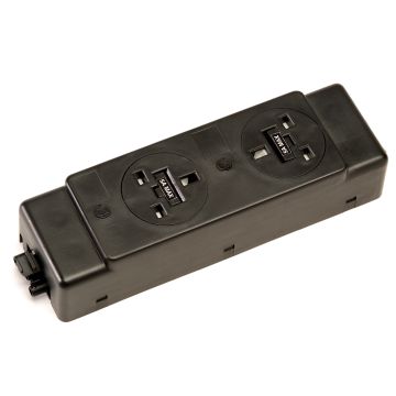 Under desk power bar 2UK - Black