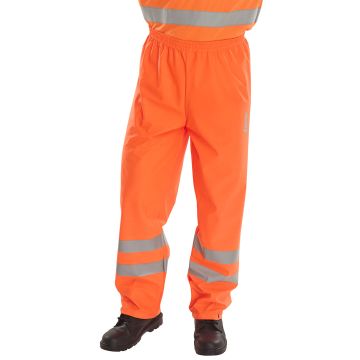 Beeswift Hi-Vis PU Overtrousers