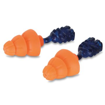 ORANGE TRI FLANGE REUSABLE EAR PLUG SNR 34 - Orange