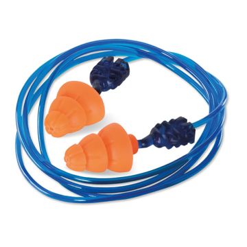 ORANGE CORDED TRI FLANGE REUSABLE EAR PLUG SNR 34 - Orange