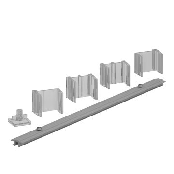 Aluminium framed screen rear bracket - mid-runs - Clear