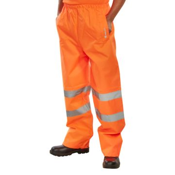 Beeswift Hi-Vis Padded Thermal Lined Rain Trousers