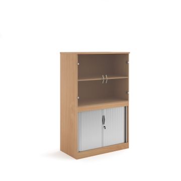 Systems combi unit with tambour and glass doors