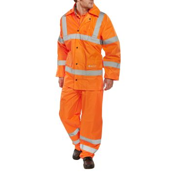 Beeswift Hi-Vis Lightweight Waterproof Suit
