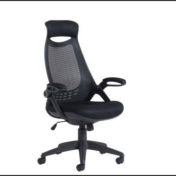 Tuscan mesh high back chair with head support - Black