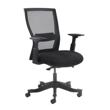Yasmin mesh back operator chair with fabric seat and mesh back - Black