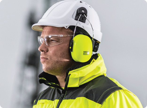Man with safety work gear
